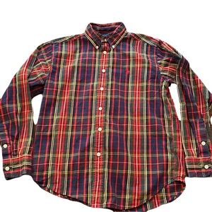 Ralph Lauren Plaid Long Sleeve Button Down Shirt Boy's Medium 12/14 Cotton